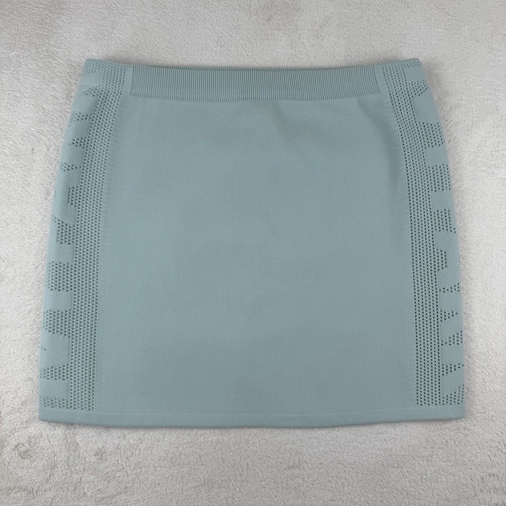 NWT-Adidas IVY PARK Knit Mini Skirt Womens L Green Tint Logo Beyonce GM8710